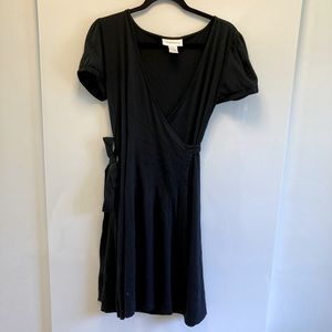 Black wrap dress with short sleeves size 10
